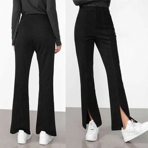 J.ING Black Flare Pants with Slit